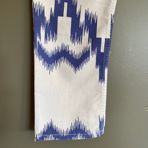 Isabel Marant Etoile Lanea Jeans‎ Size Medium White Blue Western Aztec High Rise - Picture 10 of 16